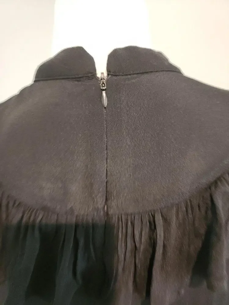 Zara Black Long Sleeve Ruffle Dress Size Small - Picture 7 of 9